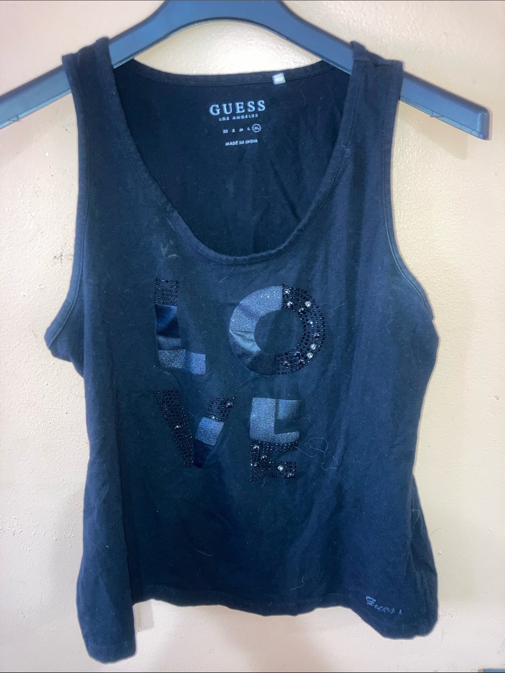 Y2K Guess Black LOVE Tank Top